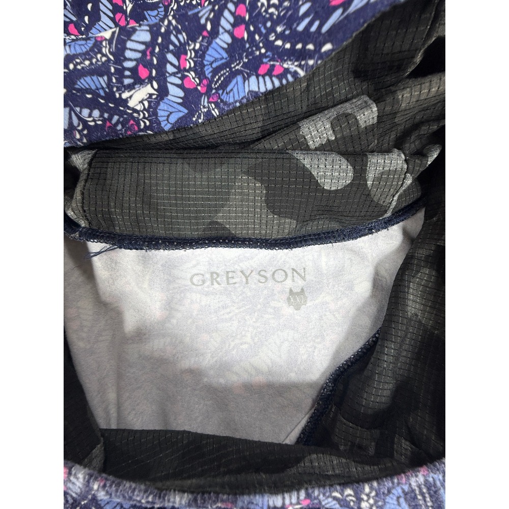 Greyson Hoodie Mens XXL Blue Butterfly‎ Print Performance Side Zip Pullover - Picture 9 of 10